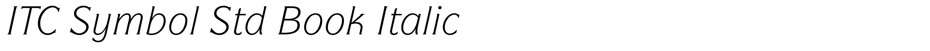 ITC Symbol Std Book Italic